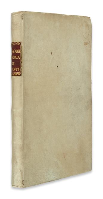 BODONI PRESS.  De Rossi, Giovanni Bernardo. Della Lingua Propria di Cristo.  1772
